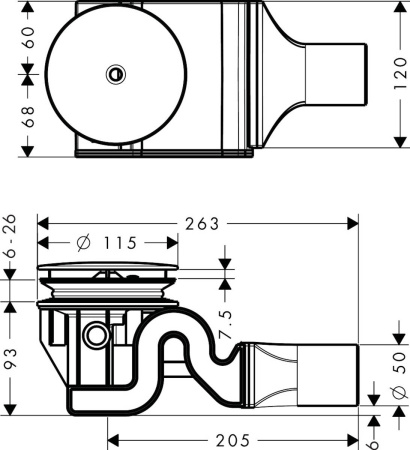 Сифон для поддона hansgrohe Raindrain 60067000