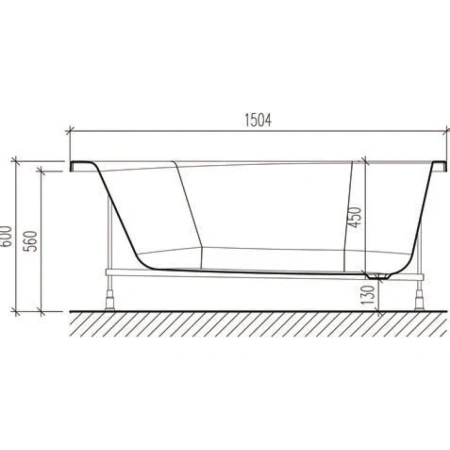Акриловая ванна 150,4x75,3 см Eurolux Oberony E1015075024