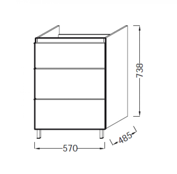 Тумба под раковину 55 см Jacob Delafon Odeon Up EB990-E19