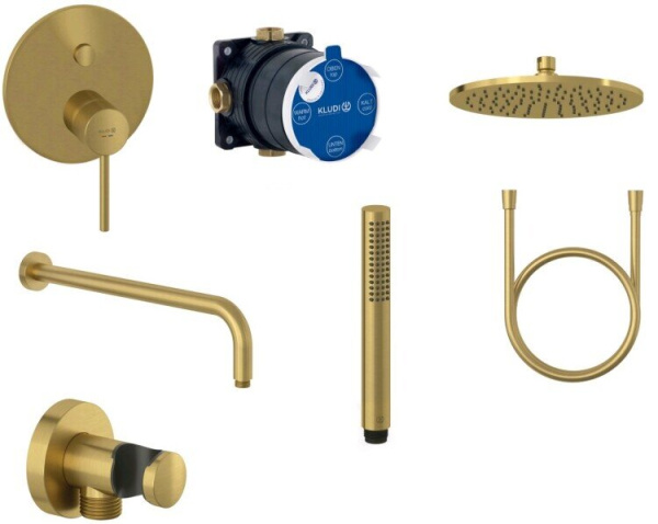 Душевой комплект Kludi Bozz 38658N076 брашированное золото