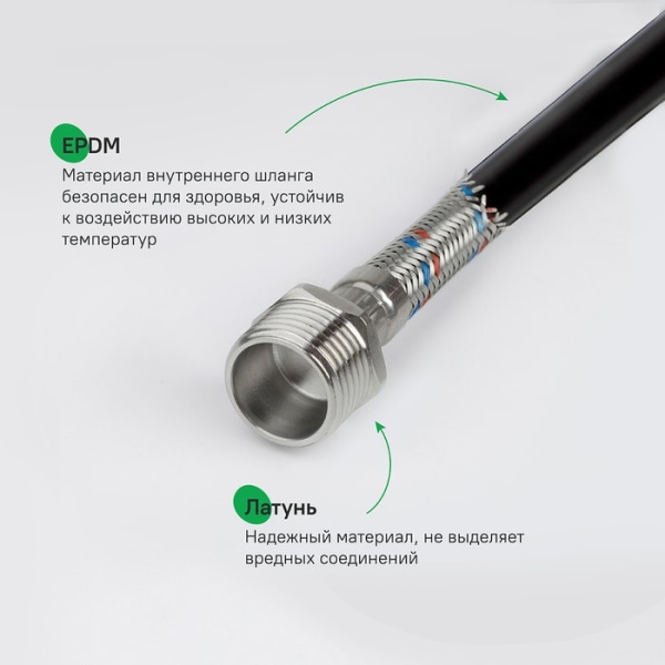 Гибкая подводка Iddis Optima Home 926BBS05ZP хром глянец