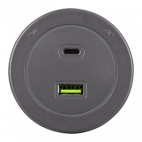 Розетка USB и type C на треке Arte Milano Am-track-sockets-39 399731TS/USB-Type-C Grey