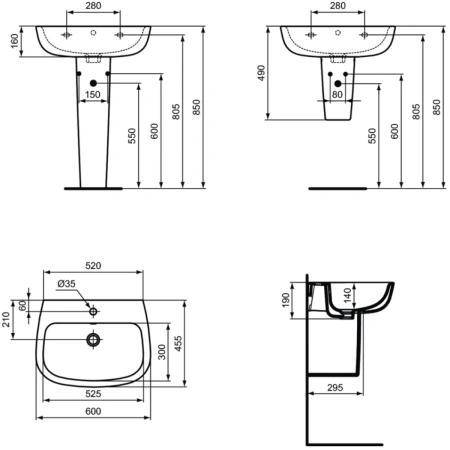 Раковина 60x45,5 см Ideal Standard Esedra T279801