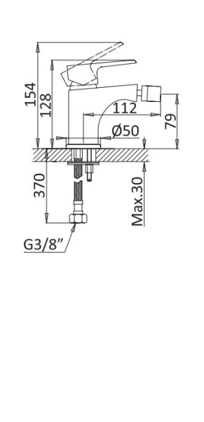 Смеситель для биде Cezares NAUTIC NAUTIC-BS1-01-W0
