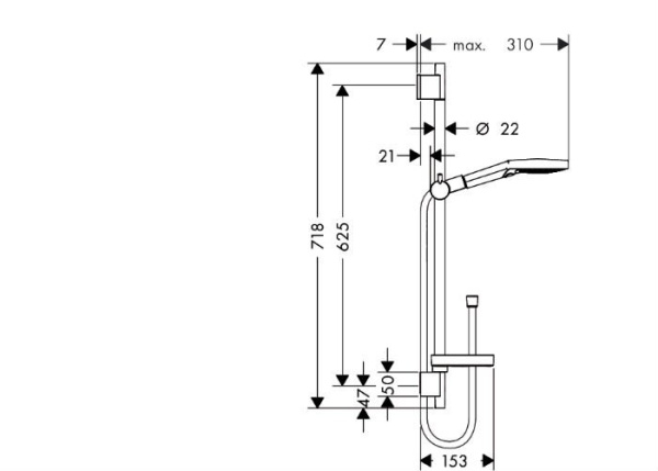 Душевой гарнитур hansgrohe Raindance Select S 120/Unica 0,65 м 26630000