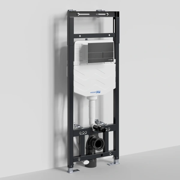 Инсталляция для унитаза WasserKRAFT Alme 15 15TLT.010.ME.MB04 с кнопкой смыва, черный матовый