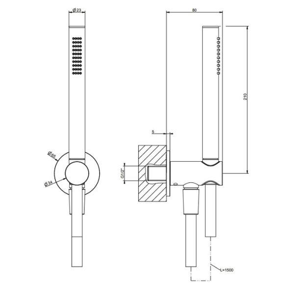 Душевой комплект Gessi Anello 63329#299 черный
