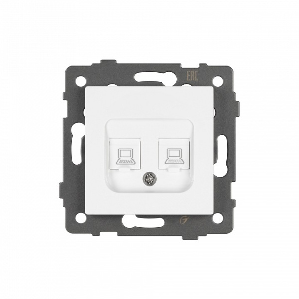 Розетка двойная RJ-12 и Ethernet RJ-45, без рамки Arlight SCT 049854