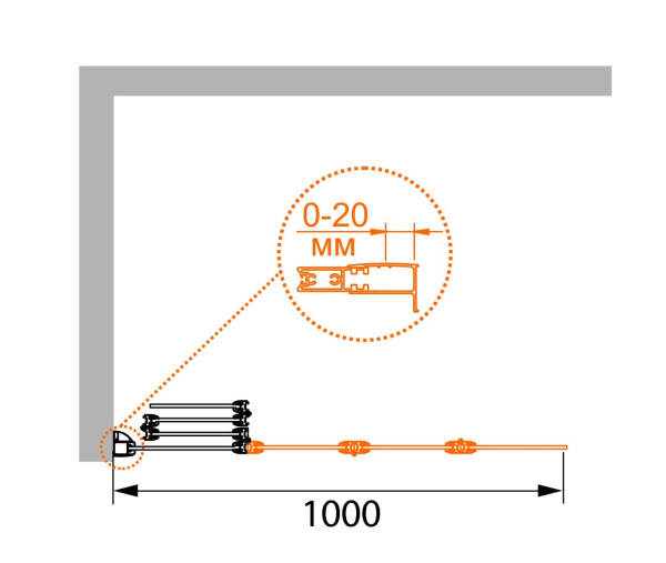 Шторка для ванны Cezares PRATICO-V-4-100/140-C-Cr