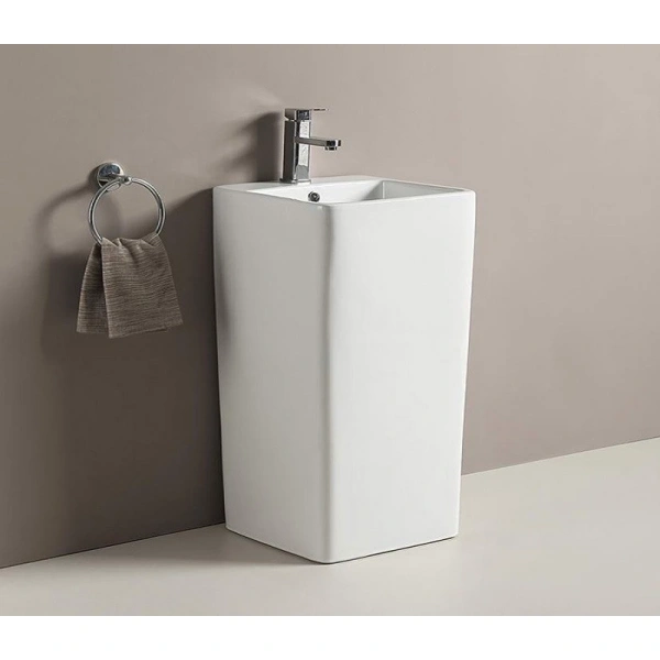 Раковина CeramaLux P7004L 40x40 см, напольная, белый