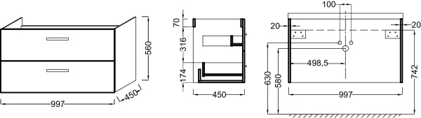 Тумба под раковину Jacob Delafon Ola 100 EB392RU-J5