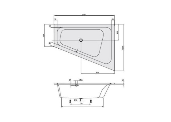 Акриловая ванна Villeroy&Boch Loop & Friends 175x135 DX UBA175LFS9REV-01 правая