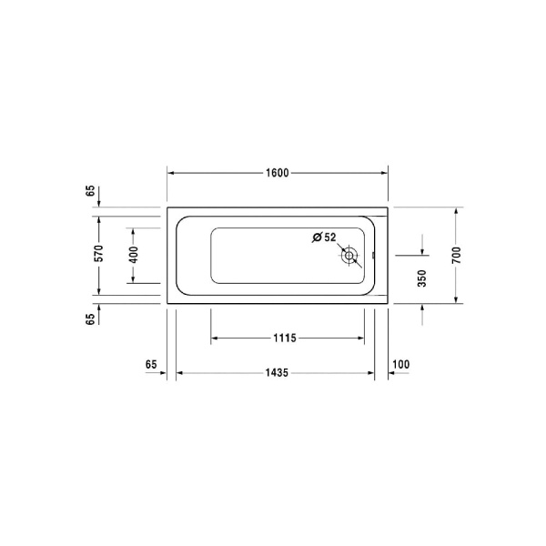 Ванна Duravit D-Code 160x70 700096000000000