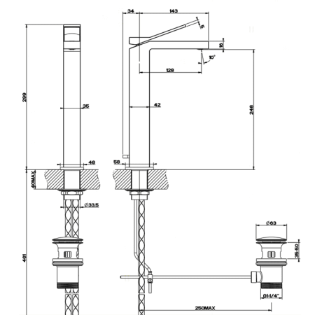 Смеситель для раковины Gessi Rettangolo K 53005#031