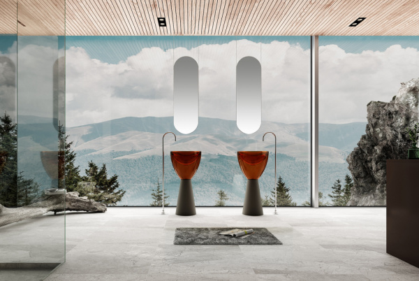 Раковина Abber Kristall 45 AT2703Black-Opal коричневый