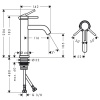 Смеситель для раковины Hansgrohe Tecturis S 73311140 шлифованная бронза