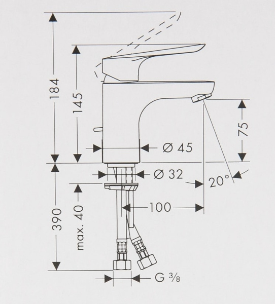 Смеситель для раковины hansgrohe Logis E 71177000