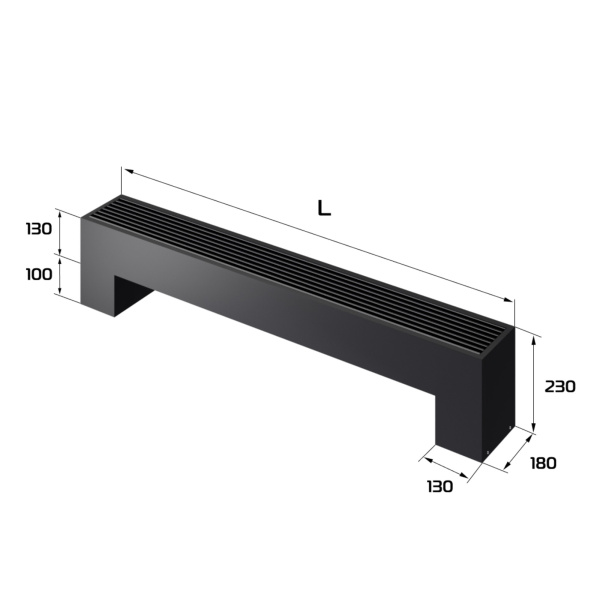 Конвектор напольный Royal Thermo STEP-130/180/1000-2-N-BL-LG-BL