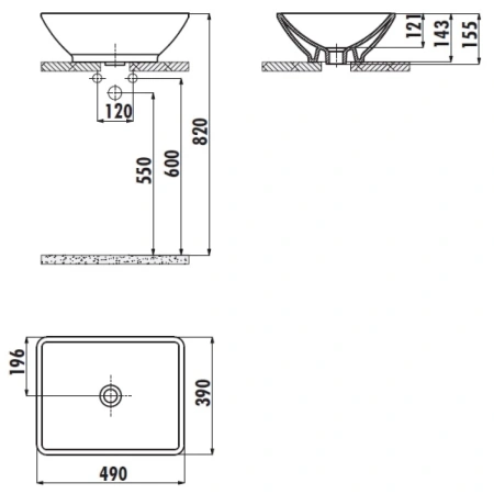Раковина 49x39 см Creavit Trend TP140-00CB00E-0000