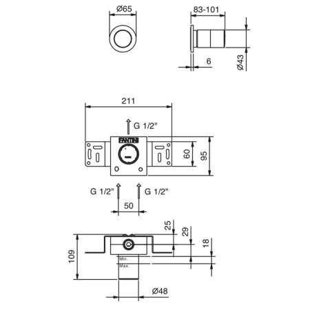 Смеситель для душа Fantini Nice 65 02 S063SB