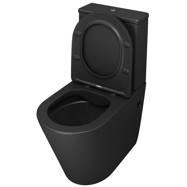 Унитаз-компакт Grossman GR-4480BMS безободковый, с сиденьем микролифт, черный матовый