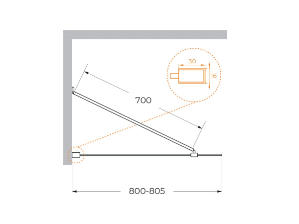 Шторка на ванну Cezares Liberta 80 LIBERTA-V-1-TB-80/155-C-Cr хром