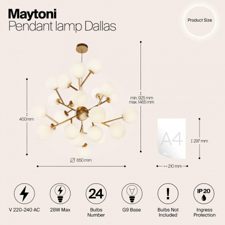 Подвесная люстра Maytoni Даллас MOD545PL-24BS