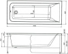 Акриловая ванна Aquanet Bright 165х70 белый