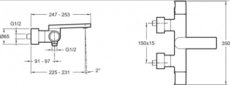 Смеситель для ванны Jacob Delafon Composed E73110-CP