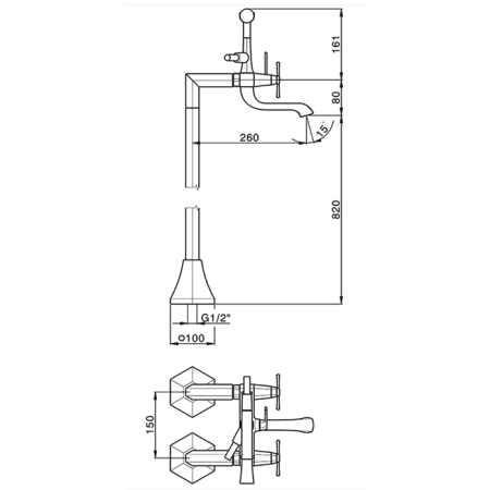 Смеситель для ванны Cisal Cherie CX0042007E розовое золото