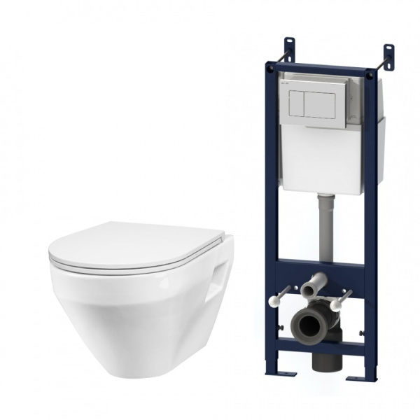 Комплект подвесной унитаз с инсталляцией AM.PM Spirit IS301.701738 с сиденьем микролифт