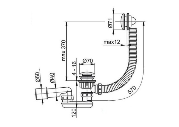 Сточный комплект Ravak CLICK CLACK X01377