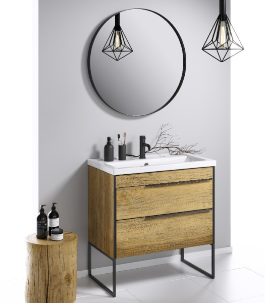 Тумба под раковину Aqwella Fargo 80 FRG0108DB дуб балтийский