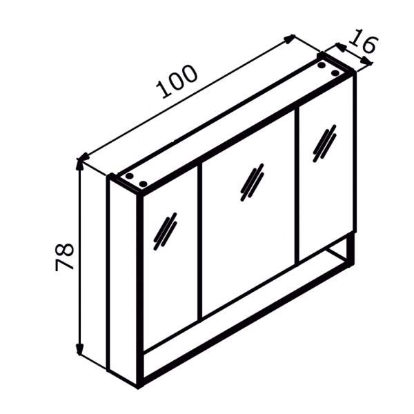 Зеркальный шкаф Orka Malta 100 кашемировый матовый