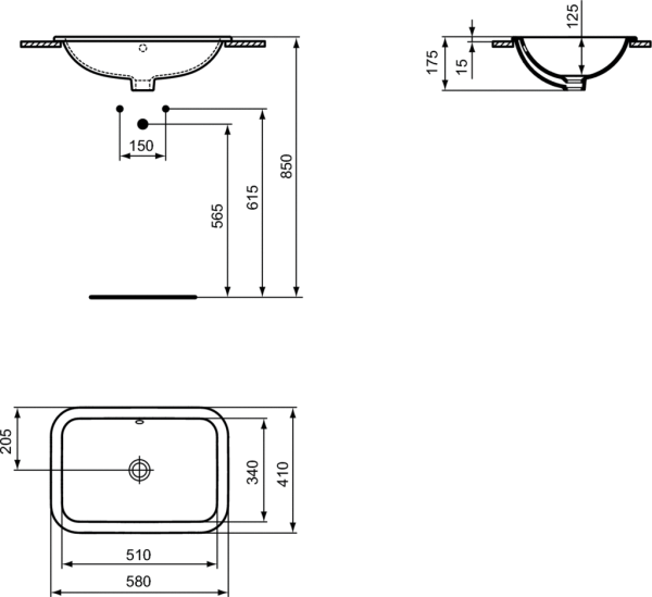 Раковина Ideal Standard Connect 58 (E505901)