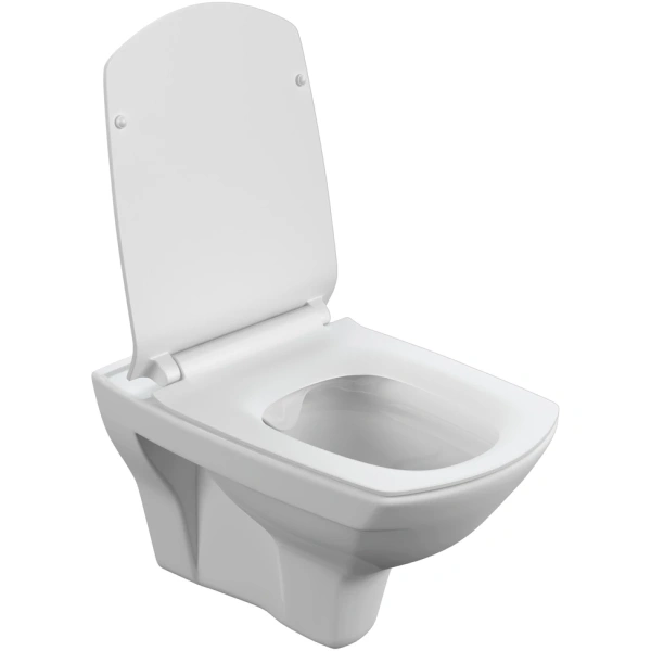 Унитаз подвесной Cersanit Carina MZ-CARINA-XL-COn-S-DL-E безободковый, с сиденьем микролифт, белый