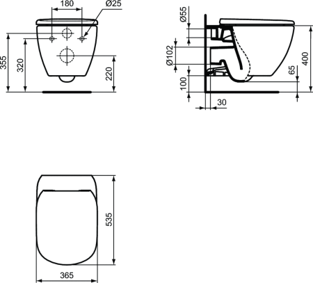 Подвесной унитаз Ideal Standard Tesi T007901