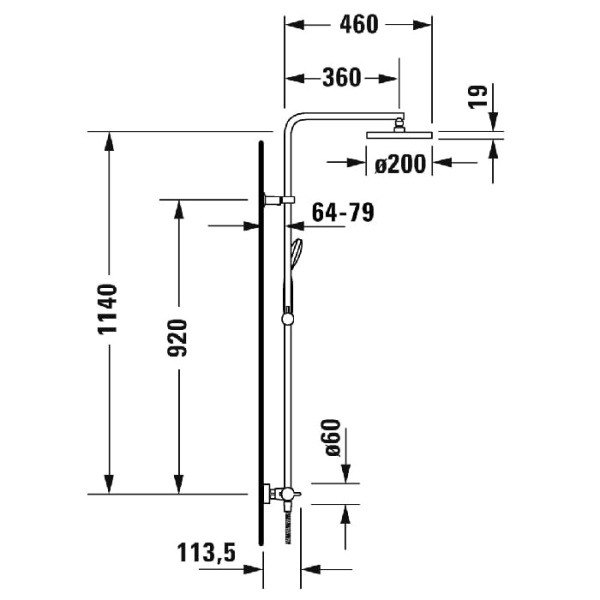 Душевая стойка Duravit B.2 B24280008010 с термостатом