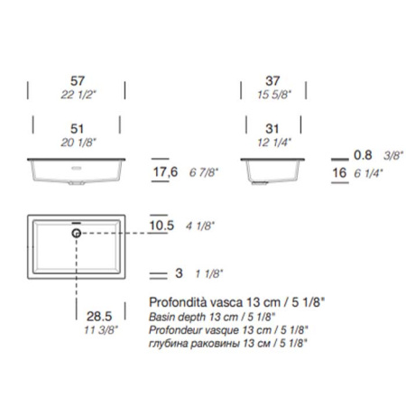 Раковина Milldue Net 51 9905*0 Bianco lucido