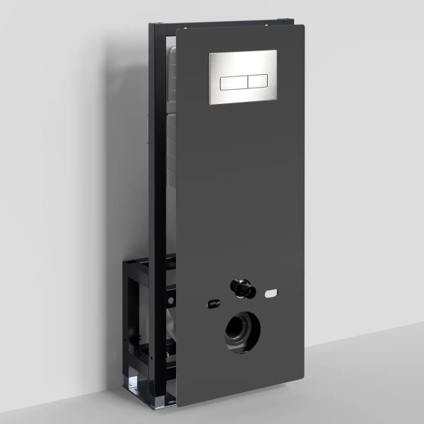 Инсталляция для унитаза WasserKRAFT Glan 66 66TLT.010.ME.BL.BN03 с кнопкой смыва, никель