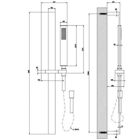 Душевая стойка Gessi Rettangolo 20145#031