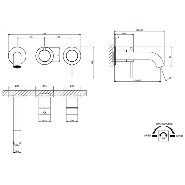 Смеситель для раковины Gessi 316 54140#299 черный