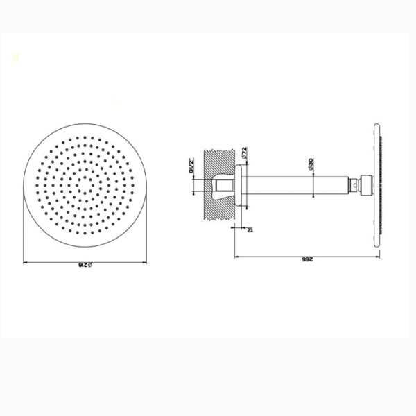 Верхний душ Gessi Goccia 33762#299 черный