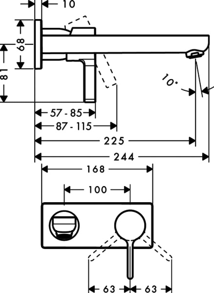 Смеситель для раковины hansgrohe Metris S 31163000