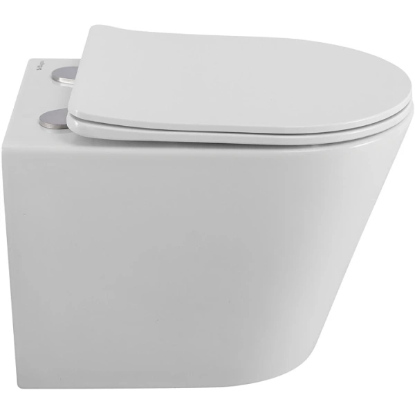 Унитаз подвесной BelBagno Flay-R BB053CHR/SC безободковый, с сиденьем микролифт, белый