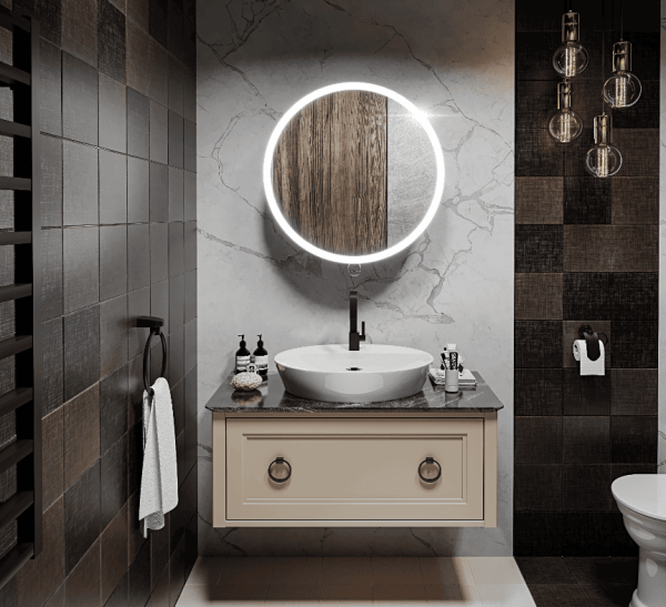 Тумба с раковиной Bagno Piu Neo 80 матовый капучино/черный