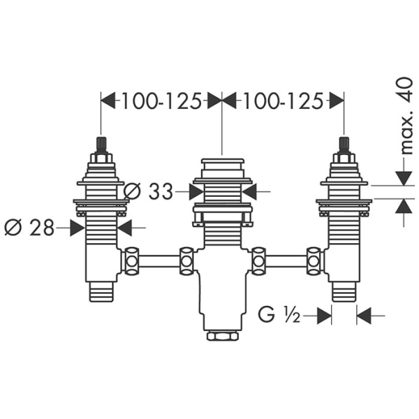 Встраиваемая часть смесителя на борт ванны Axor 15484180
