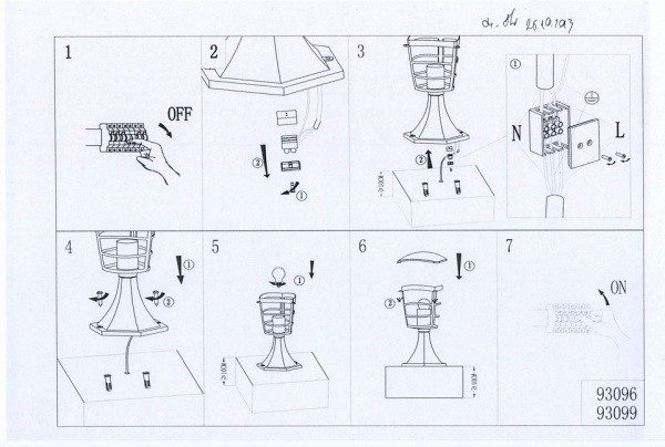 Наземный низкий светильник Eglo Aloria 93099