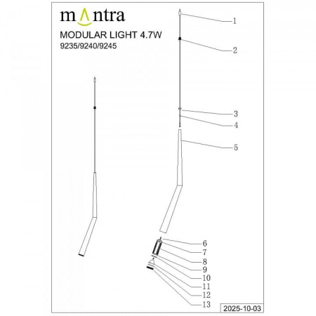 Подвесной светильник Mantra Boomerang 9240
