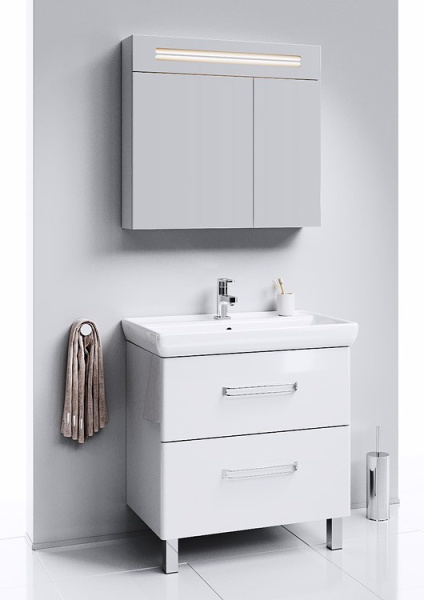 Зеркальный шкаф AQWELLA Neo 80 (Neo.04.08) белый